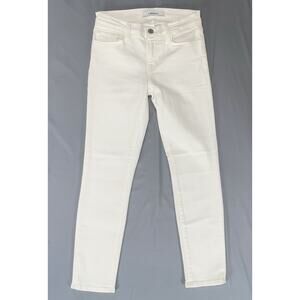 J Brand Low Rise Lightweight Stretch Skinny Jeans in Blanc. White, Women's 25.
